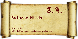 Baiszer Milda névjegykártya