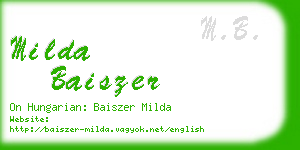 milda baiszer business card